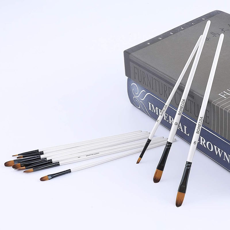 GETHPEN Filbert Paint Brushes Set, 12 PCS Artist Brush for Acrylic Oil Watercolor Gouache Artist Professional Painting Kits with Synthetic Nylon Tips - Image 4