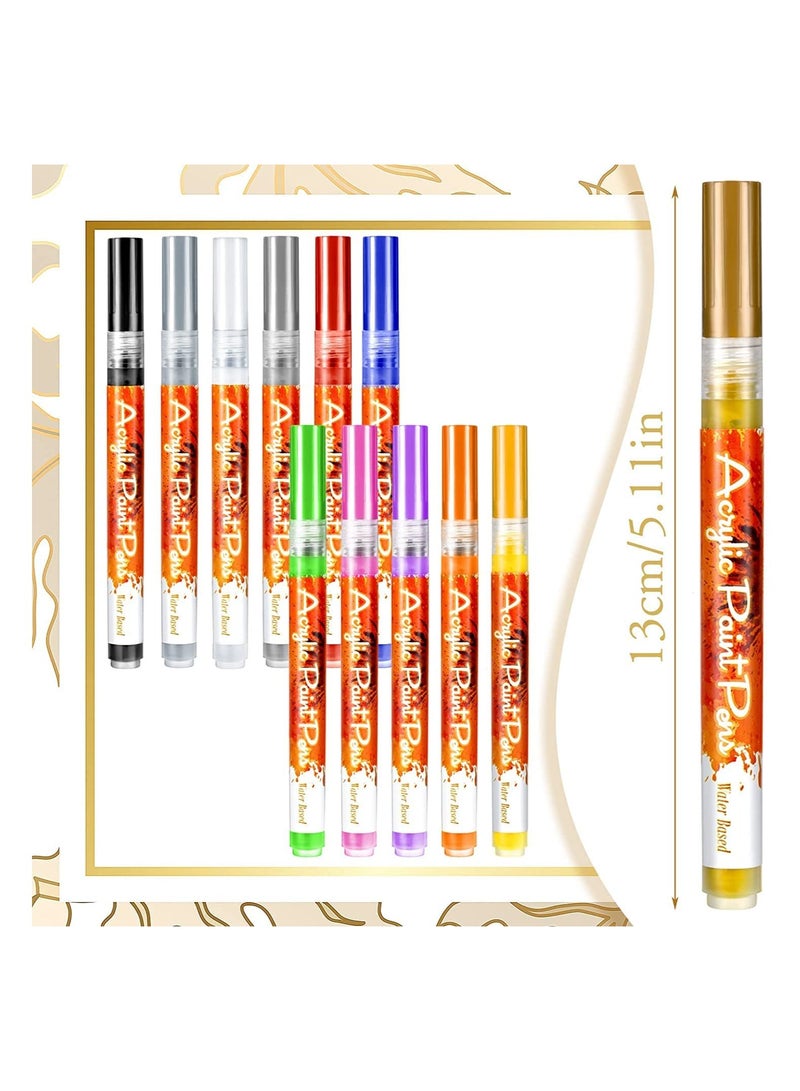 SYOSI 12 Pcs Nail Pen Nail Art Graffiti Pen Waterproof Nail Polish Pen Quick Dry Nail Art Painting Pen DIY Abstract Lines Pen for Nail Art Portable Tip Nail for Painting Draw Nail Art Equipment 12 Colors - Image 2