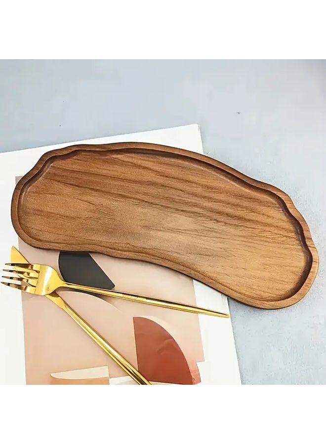 Cloud Shaped Wooden Serving Tray 7.48x4.25inch Natural Food Grade Decorative Plate - Image 4
