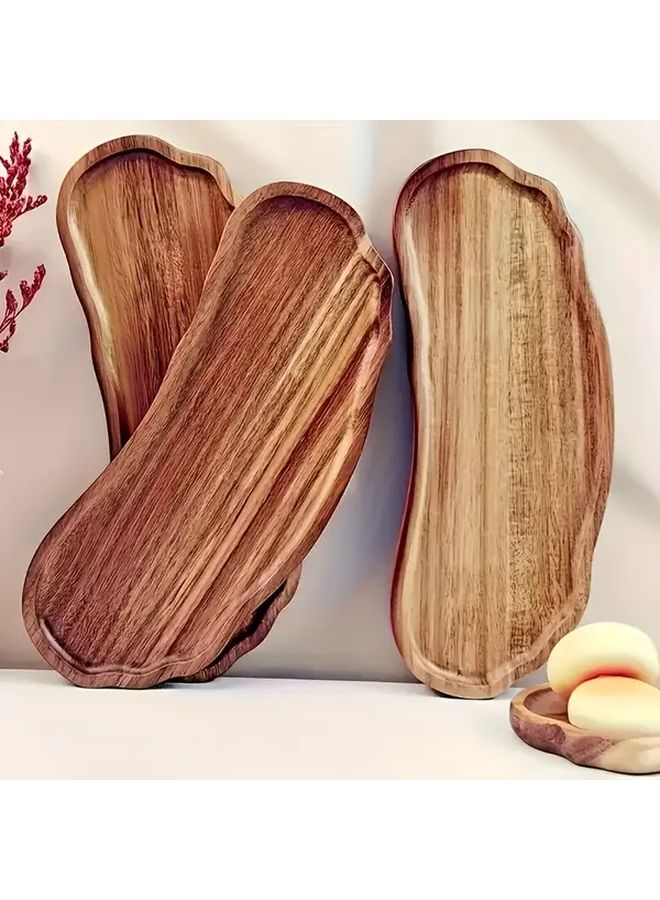 Cloud Shaped Wooden Serving Tray 7.48x4.25inch Natural Food Grade Decorative Plate - Image 3