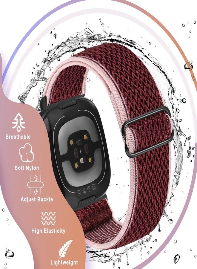 Bcuckood Compatible with Fitbit Versa 4/Versa 3/Sense 2/Sense Band Women Men, 5 Pack Elastic Nylon Soft Adjustable Stretchy Solo Loop Replacement Strap for Women Men - Image 5