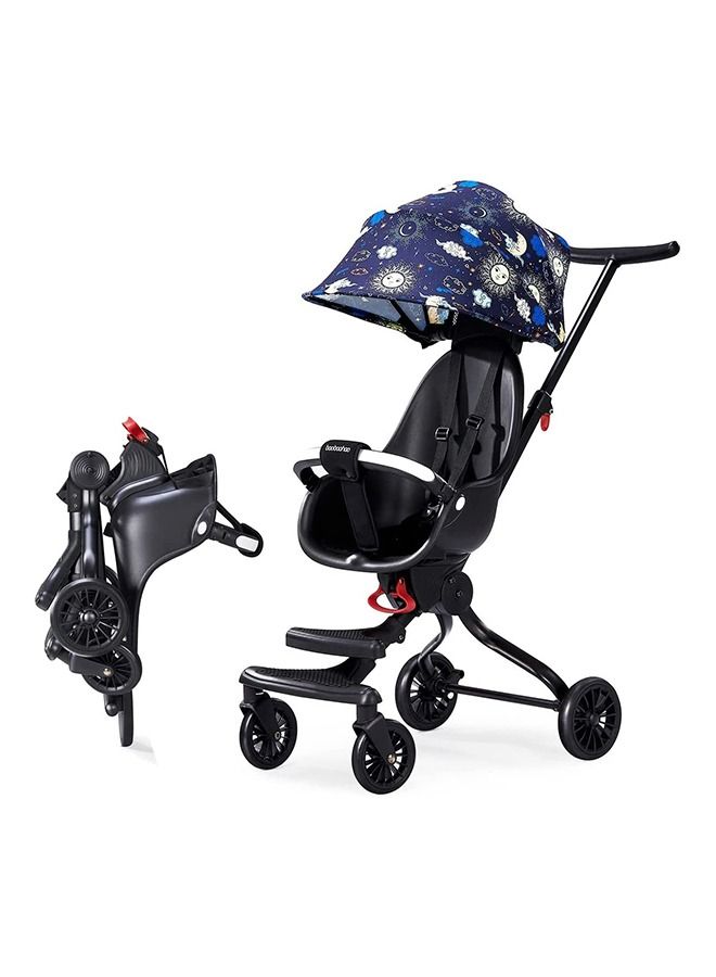 Lightweight Baby Walking Gadget, Foldable Baby Walking Car Two-Way Stroller (V13 Black)