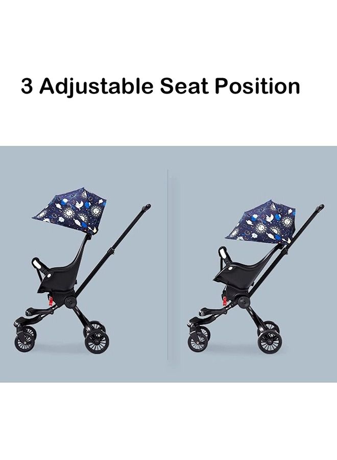 Lightweight Baby Walking Gadget, Foldable Baby Walking Car Two-Way Stroller (V13 Black)
