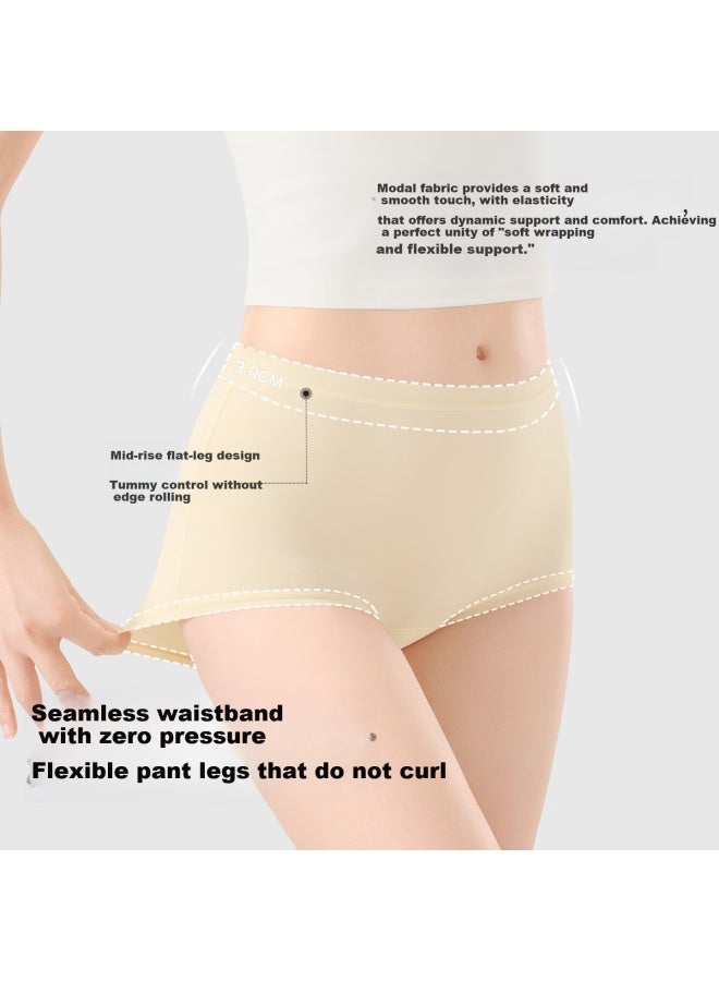 Secretworld Women's Underwear Pure Cotton Crotch 10a Antibacterial Extended Crotch High Elastic Breathable Silky Skin-friendly Modal Women's Briefs - Image 2