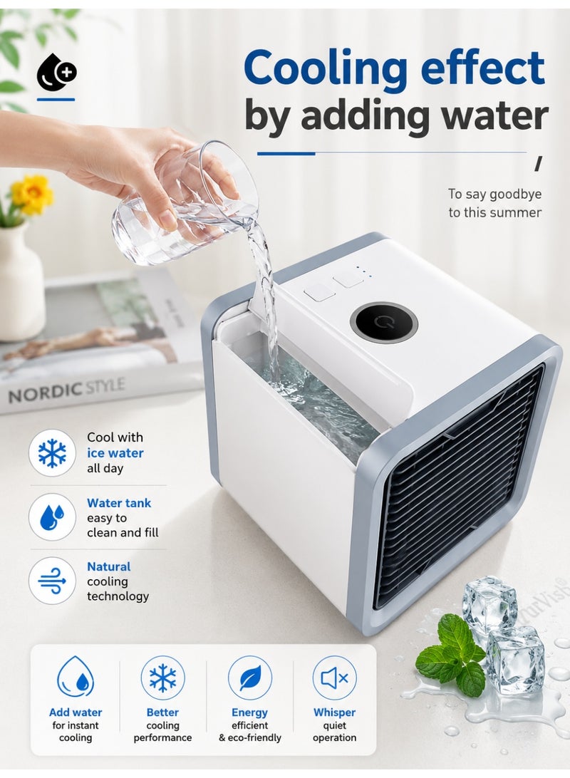 Portable Mini Desert Cooler and Air Conditioner with USB Port - Small Portable Air Conditioner - Image 2