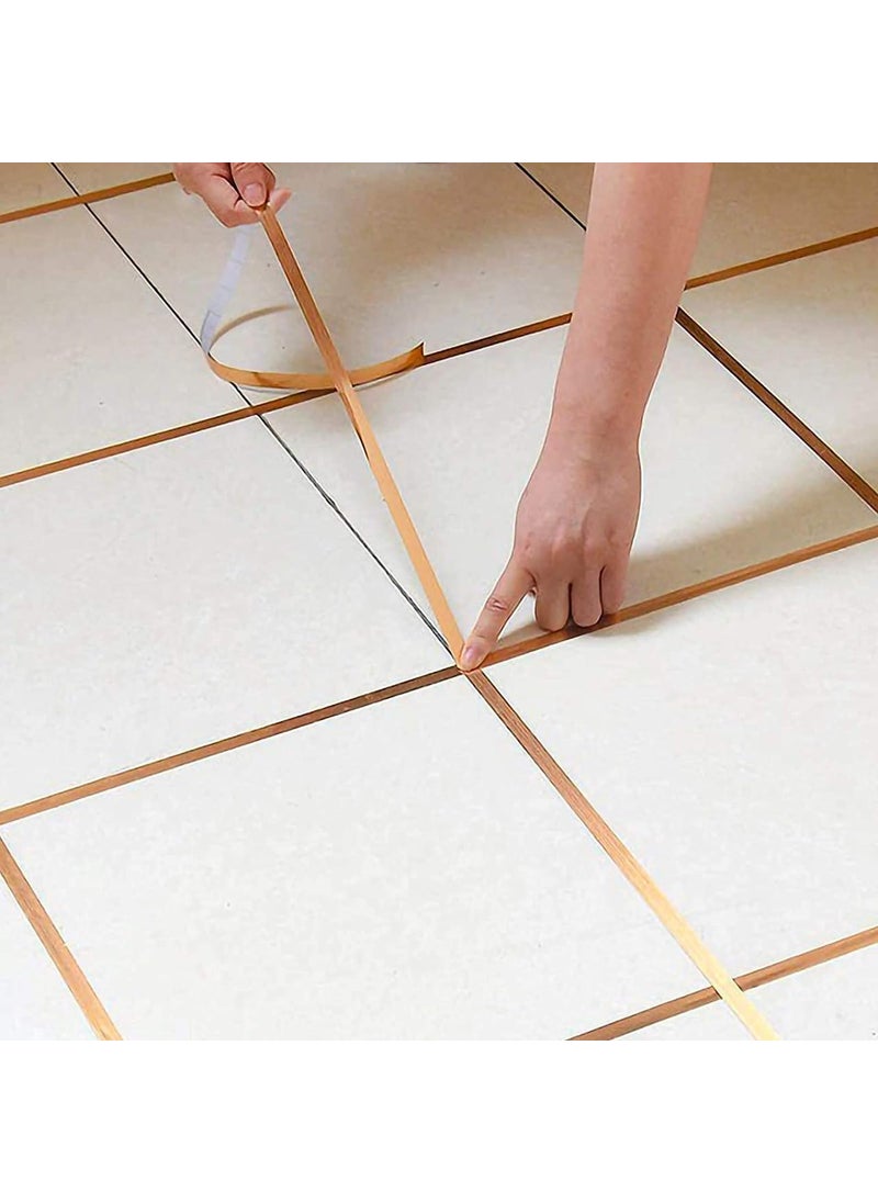 Oceansky OCEANSKY Self-Adhesive Tile Decoration gap sealing strip decoration repair floor 3d in hallLine Border Living Room Kitchen Bedroom Tape,Home Wallpaper Tape, Tiles, Floor (ROSE GOLD, 10 mm x 50 Meter)  - Image 5