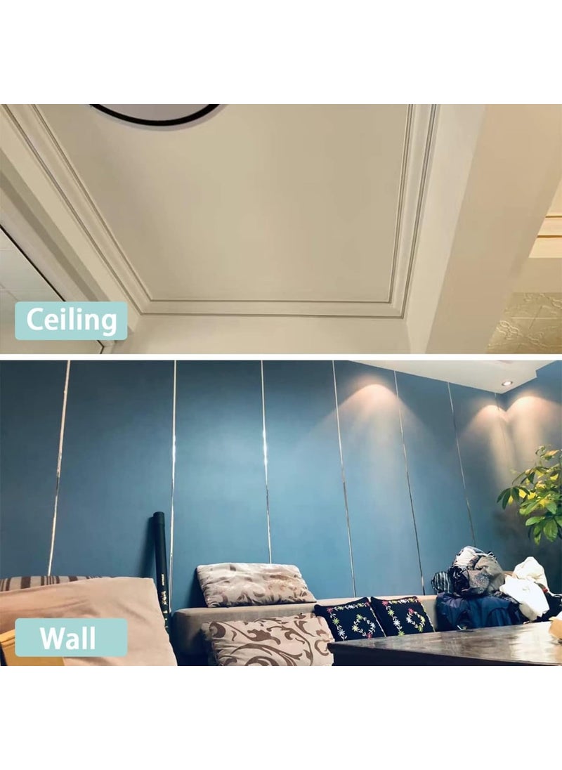Oceansky OCEANSKY Self-Adhesive Tile Decoration gap sealing strip decoration repair floor 3d in hallLine Border Living Room Kitchen Bedroom Tape,Home Wallpaper Tape, Tiles, Floor (ROSE GOLD, 10 mm x 50 Meter)  - Image 2