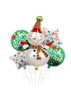 Atpata Funky Atpata Funky 32inch Jumbo Snowman Foil Balloon with Round and Star Foil Balloons (Set of 5pcs) for Festive Xmas Winter Theme Decoration  - Image 1