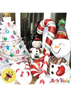 Atpata Funky Atpata Funky 32inch Jumbo Snowman Foil Balloon with Round and Star Foil Balloons (Set of 5pcs) for Festive Xmas Winter Theme Decoration  - Image 5
