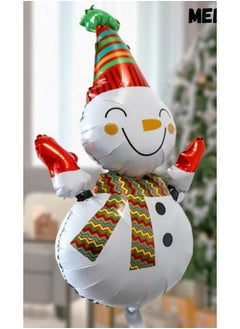 Atpata Funky Atpata Funky 32inch Jumbo Snowman Foil Balloon with Round and Star Foil Balloons (Set of 5pcs) for Festive Xmas Winter Theme Decoration  - Image 4