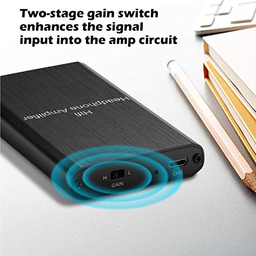 Mypin Headphone Amplifier, Portable HiFi Headphone Amp 3.5mm Stereo Audio Gain Switch Support Impedance 16-300Ω Headset for MP3/MP4 /Phones/Digital Players/Computers/Xbox one,PS4,PS5 Controller - Image 4
