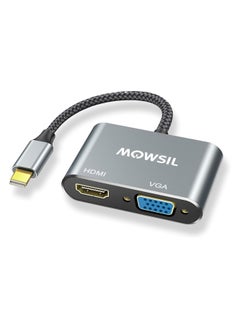 MOWSIL Mini DisplayPort to HDMI VGA Adapter Converter 4K Thunderbolt, Supported Resolution VGA @1080P, HDMI 4K@30Hz, Aluminum Alloy Shell and Quality Nylon Braided Jacket  - Image 1
