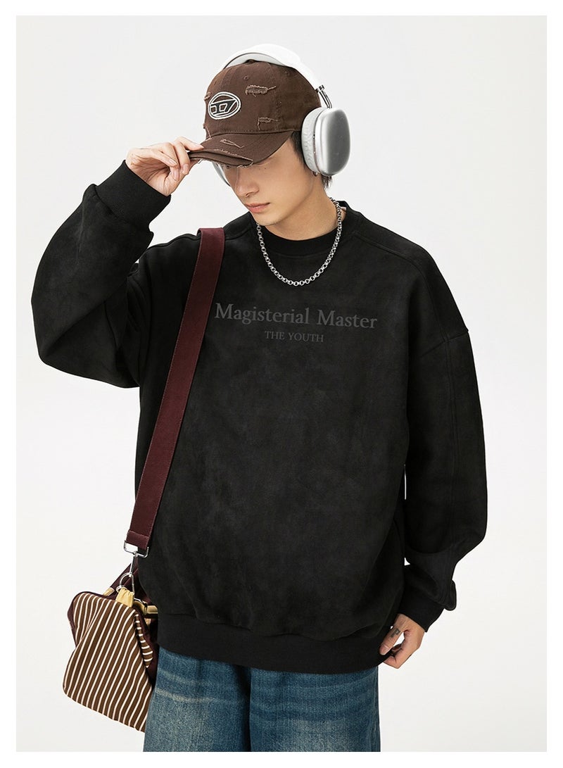 NIBEMINENT Sweatshirt Printed Round Neck Pullover Men's  Autumn Winter Warm Coats Fashionable Design Hoodies - Image 2