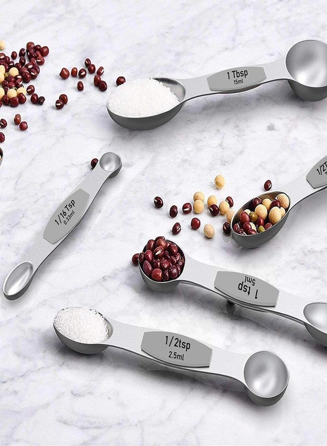 Wildone Measuring Cups and Magnetic Measuring Spoons Set, Wildone Stainless Steel 7 Measuring Cups, 8 Double Sided Stackable Magnetic Measuring Spoons, 1 Leveler & 5 Mini Spoons - 21 Piece - Image 5