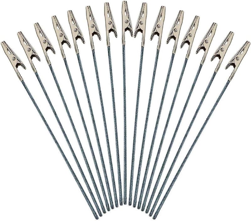 50Pcs Metal Wire Alligator Clamp Long-Tailed Alligator Iron Clip Clasp for DIY Card Clip Holder 6 inch (150mm)