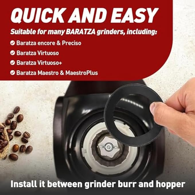 NALACAL استبدال حشية بثلاث قطع لمطحنة باراتزا إنكور بطحونة سيليكون مطحنة قهوة خاتم استبدال القهوة لمطحنة القهوة باراتزا فيرتوزو كهربائية مخروطية شق أسود - Image 4