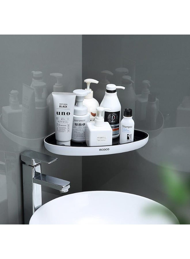 ecoco Adhesive corner bathroom shelf, no drilling required, one piece – waterproof wall organizer with drainage holes – suitable for kitchen and bathroom – ECOCO - Image 2