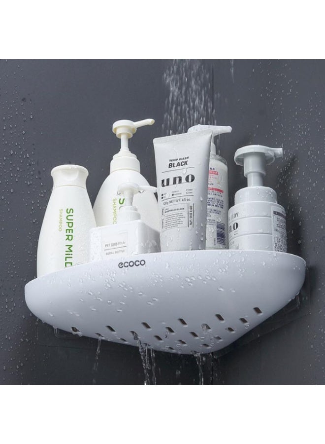 ecoco Adhesive corner bathroom shelf, no drilling required, one piece – waterproof wall organizer with drainage holes – suitable for kitchen and bathroom – ECOCO - Image 5