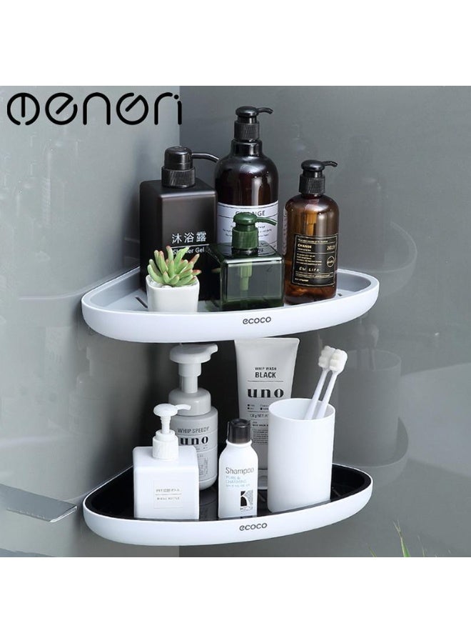 ecoco Adhesive corner bathroom shelf, no drilling required, one piece – waterproof wall organizer with drainage holes – suitable for kitchen and bathroom – ECOCO - Image 1