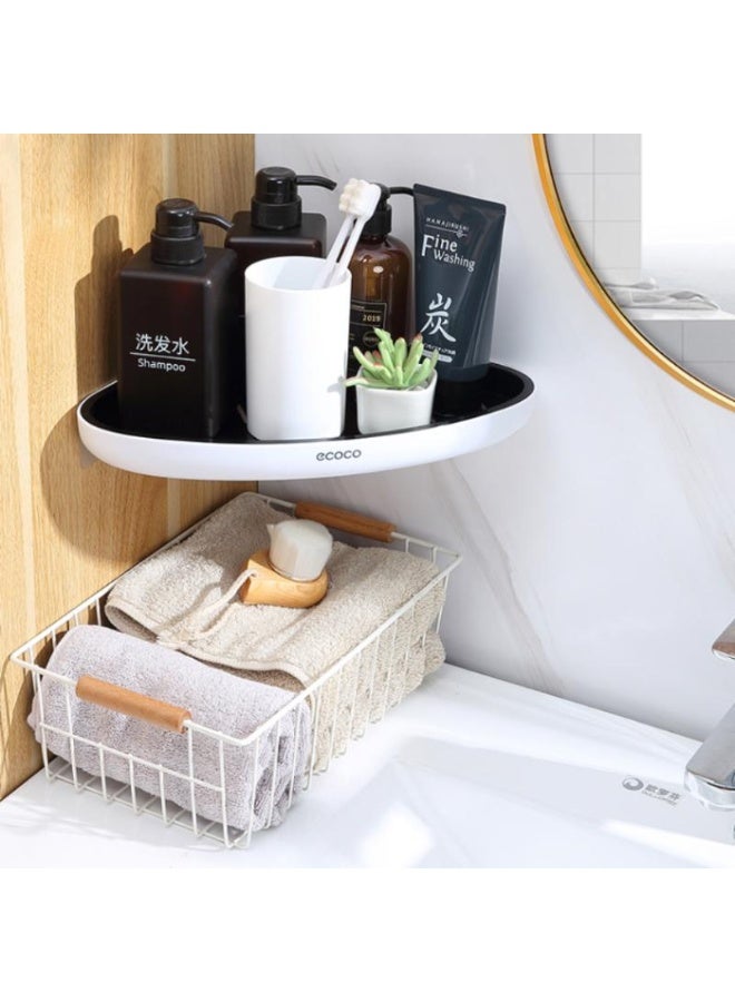 ecoco Adhesive corner bathroom shelf, no drilling required, one piece – waterproof wall organizer with drainage holes – suitable for kitchen and bathroom – ECOCO - Image 3