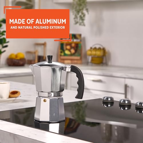 IMUSA 9 Cup Cast Aluminum Stovetop Coffeemaker, Moka Pot for Classic Cuban, Italian, and Espresso Style Coffee - Image 3