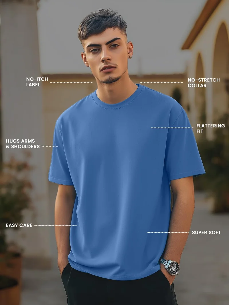 NOBERO  NOBERO Men's Oversized Cotton T-Shirt Pack of 2 for Men | Best Price UAE
