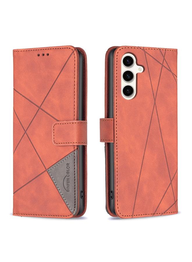 اس-توب جراب لهاتف Samsung Galaxy S23 FE 5G جراب هاتف جلدي بمشبك مغناطيسي على شكل معين - Image 1