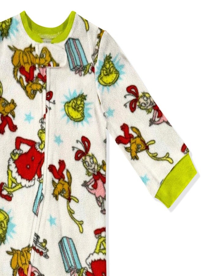 Dr. Seuss The Grinch Baby Pajamas Onesie - Zip-Up Sleeper Soft Sleep and Play Outfit - Newborn Girls & Baby Boy's Pajamas, 0-9 Months - Image 4