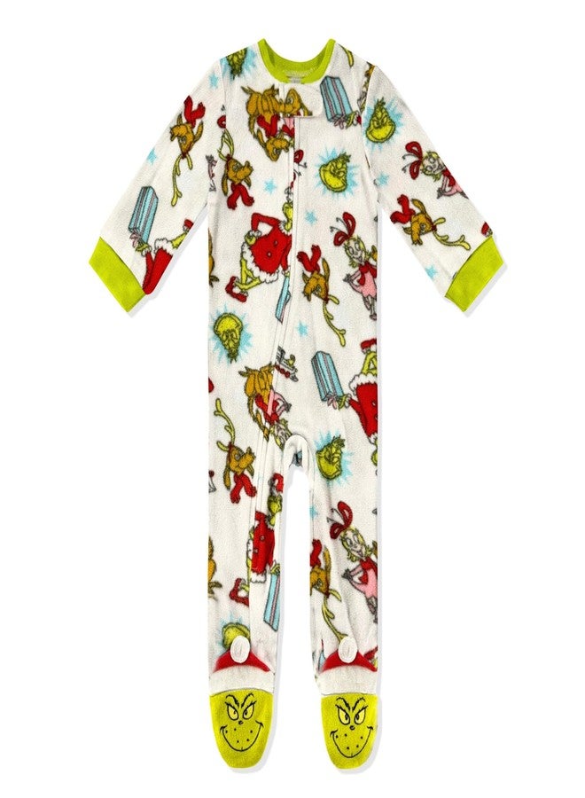 Dr. Seuss The Grinch Baby Pajamas Onesie - Zip-Up Sleeper Soft Sleep and Play Outfit - Newborn Girls & Baby Boy's Pajamas, 0-9 Months - Image 1