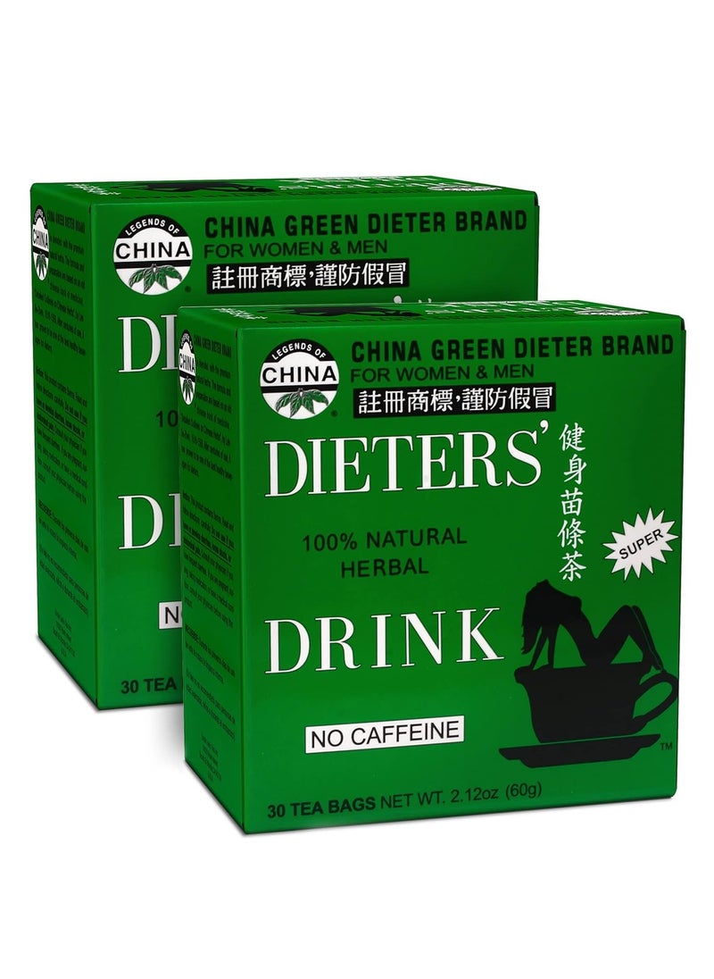 Uncle Lee's Tea - Tea Caffeine Free Chinese Herbal Tea with Senna Leaves and Natural Lemon Flavor, Your Diet on Track for a Healthy Weight, 30 Tea Bags - Pack of 2 - Image 1