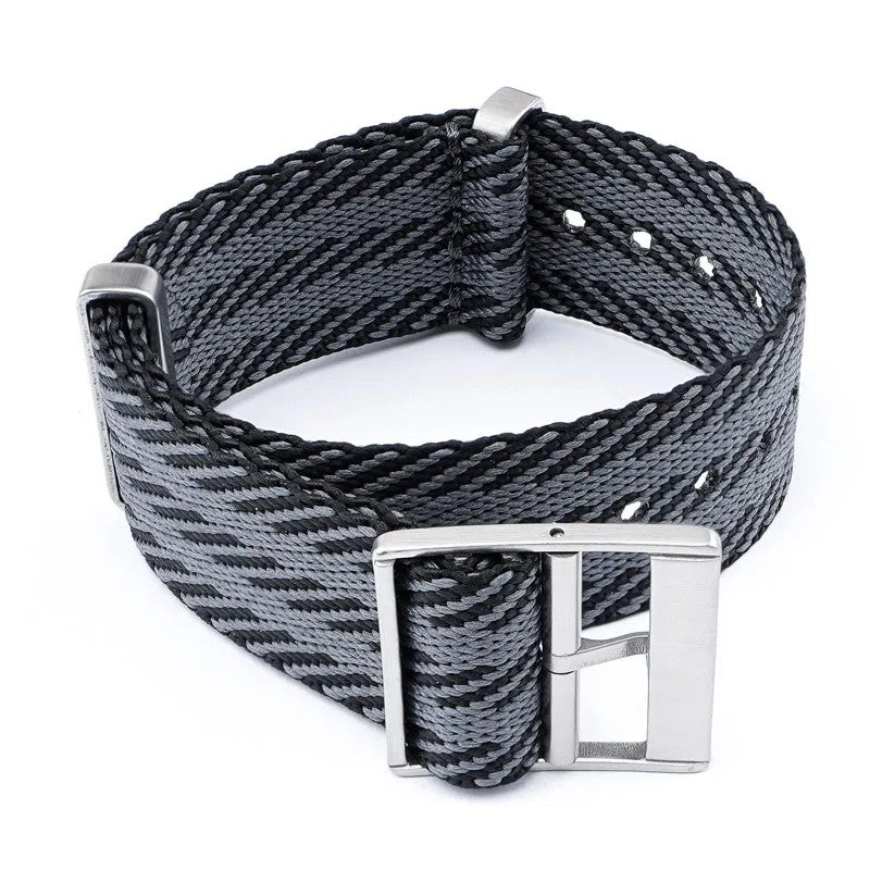 Bluejw Twill Nylon Striped Watch Strap – 18mm 20mm 22mm 24mm One-Piece Single Pass Replacement Fabric Band for Wristwatch - Image 1