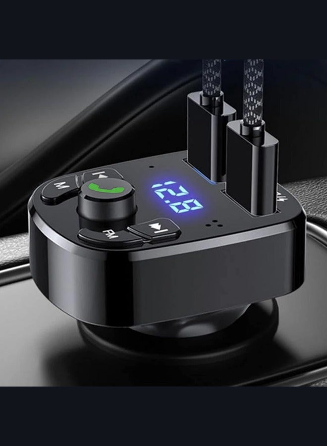 MANAM TRADING Bluetooth Car Kit with FM Transmitter & MP3 Player – LCD Display, Dual USB Fast Car Charger (3.1A), Hands-Free Calling & Music Streaming - Image 2
