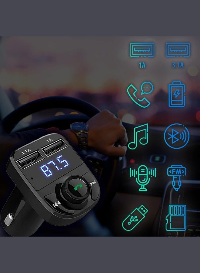 MANAM TRADING Bluetooth Car Kit with FM Transmitter & MP3 Player – LCD Display, Dual USB Fast Car Charger (3.1A), Hands-Free Calling & Music Streaming - Image 5