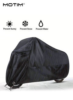 Motim 190T Waterproof Motorcycle Cover, Motorbike Cover, UV Protection Dustproof Heatproof Shed Motorcycle Shelter Indoor Outdoor, 98.4 inches 2XL  - Image 1