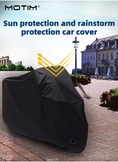 Motim 190T Waterproof Motorcycle Cover, Motorbike Cover, UV Protection Dustproof Heatproof Shed Motorcycle Shelter Indoor Outdoor, 98.4 inches 2XL  - Image 2