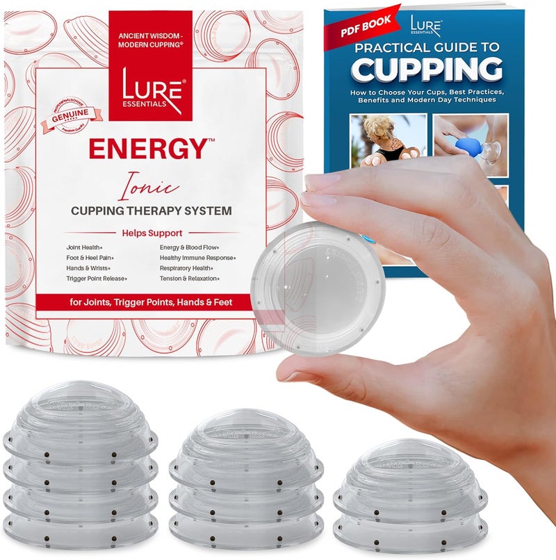 Lure Essentials Lure Essentials Cupping Therapy Set 10 Professional Silicone Cupping Cups for Muscle Knots, Joints, Muscles, Arms and Feet 