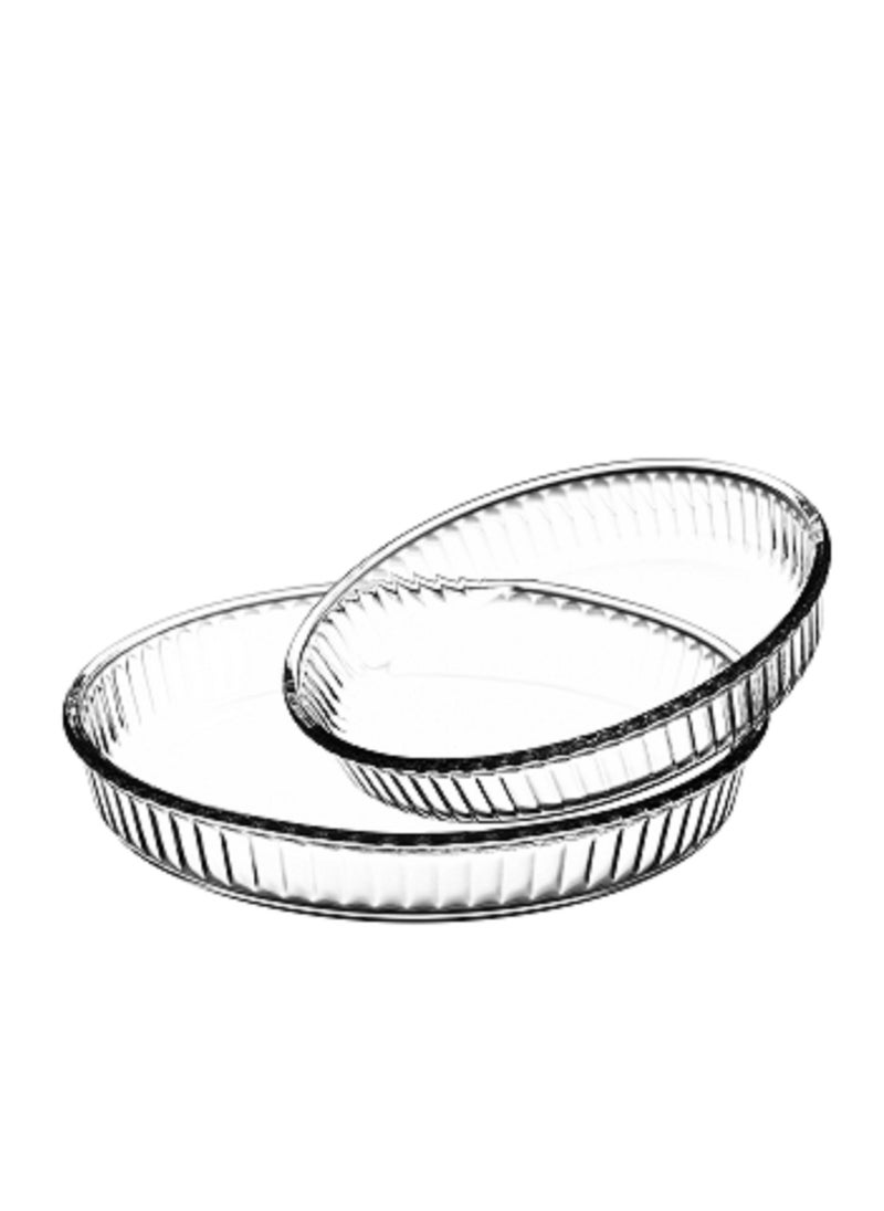 Borcam Round Glass Ovenware Set 2950 ml 31.9 cm & 1720 ml 26 cm  - Image 1