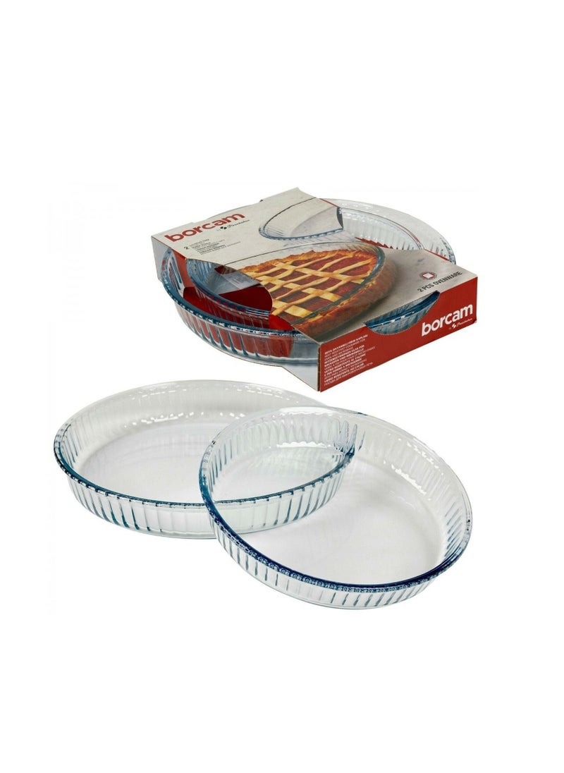 Borcam Round Glass Ovenware Set 2950 ml 31.9 cm & 1720 ml 26 cm  - Image 4