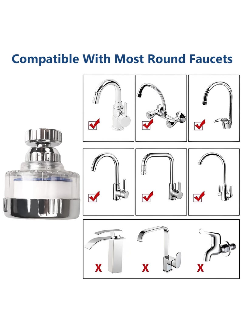 Fasola Sink Filter Water Faucet, Universal 360 Degree Rotating Sink Filter with 1 Multi-purpose Connector 6 Filter Cartridges Suitable, Kitchen Faucet Water Filter for Home Kitchen Bathroom - Image 4
