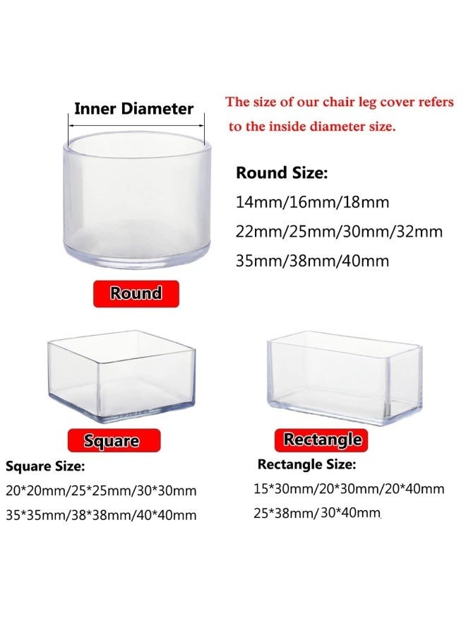 fantasize 24Pcs Rectangle Silicone Chair Leg Floor Protector, Chair Leg Caps, Furniture Foot Protectors, Table Leg Covers, Stool Leg Caps to Prevent Hardwood Floor Scratches and Reduce Noise(15x30mm) - Image 1