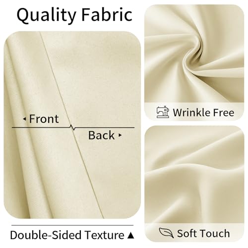 Vatge Magnetic Door Curtain with Rod - W52 x L76, 1 Panel, Light Beige, Door Curtain for Doorways, Room Divider for Kitchen - Image 4