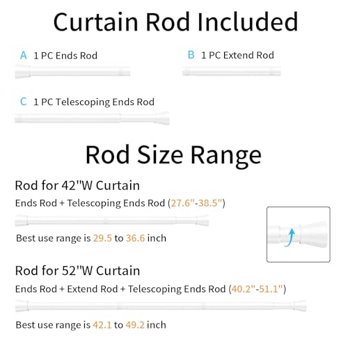 Vatge Magnetic Door Curtain with Rod - W52 x L76, 1 Panel, Light Beige, Door Curtain for Doorways, Room Divider for Kitchen - Image 5