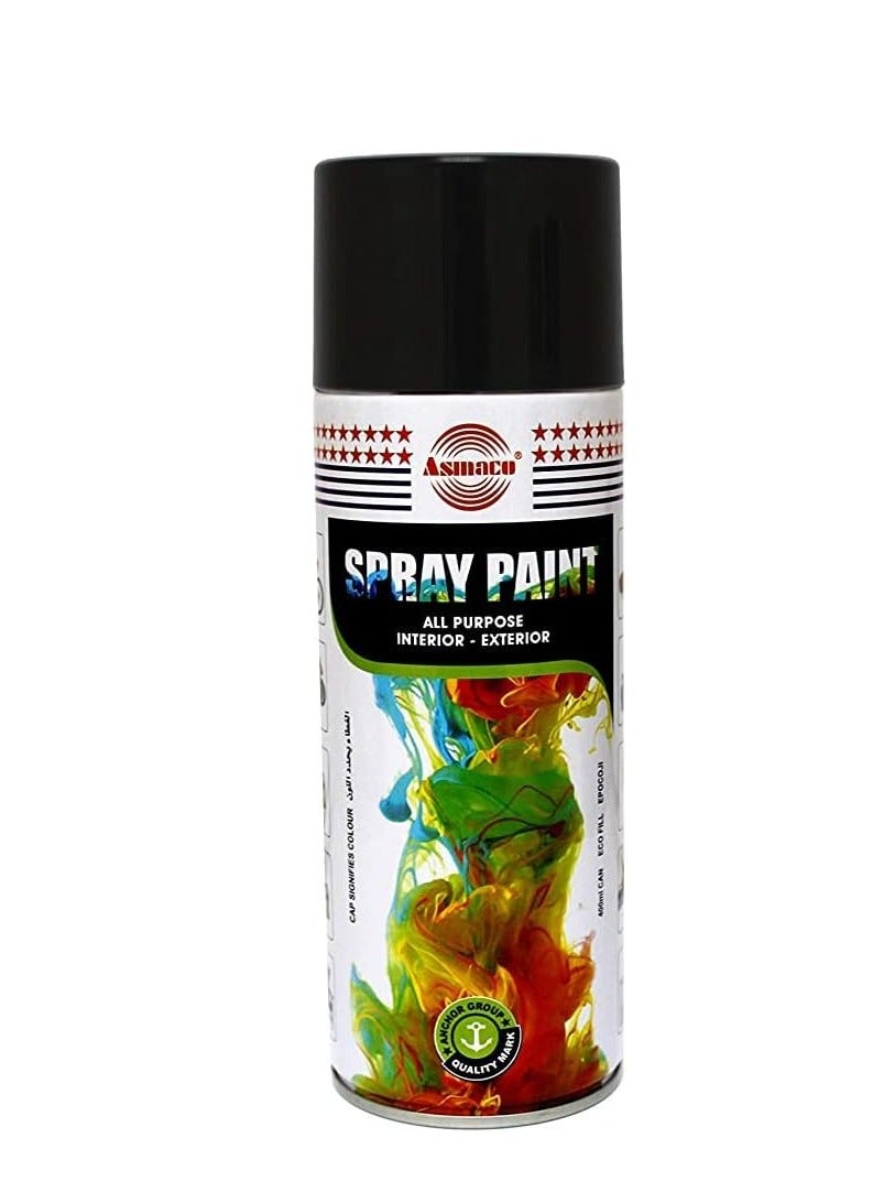 Asmaco Spray Paint  Black 400ml - Image 1
