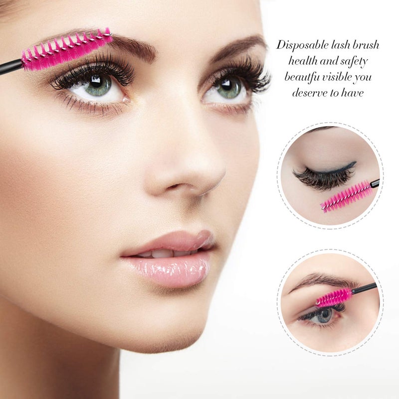 Obinhere 300 Pcs Disposable Mascara Wand Eyelash Brush for EyeLash Extension Supplie(Red) - Image 4