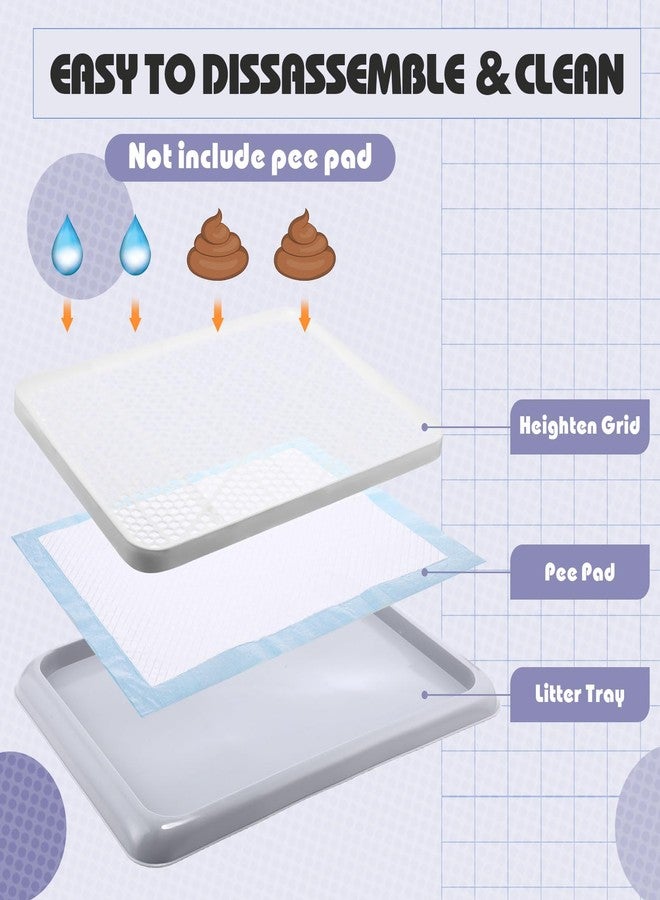Mifoci Dog Training Pad Holder with Mesh Tray Non-Slip Leak Proof Puppy Potty Tray for Small Medium Large Dogs Pee Pad Holder Easy Clean Indoor Bathroom(19.69 x 14.17 Inch) - Image 3