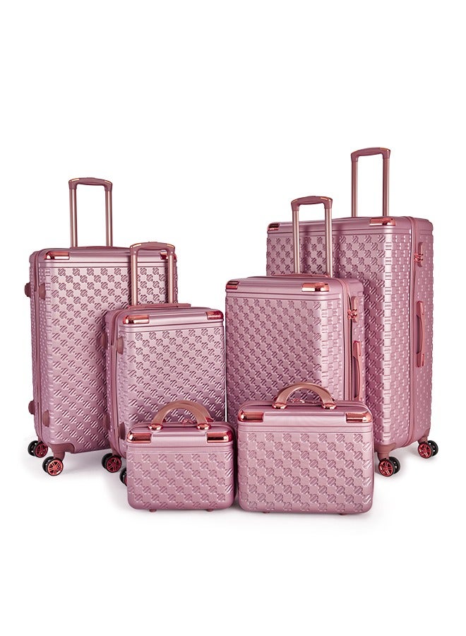 ليمرا طقم شنط سفر مكون من 6 حقائب أمتعة لون روزجولد بمقاس 32"/28"/24"/20"/15"/12 انش - Image 1