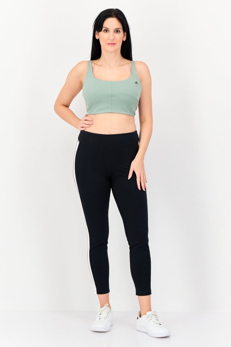 Adidas Women Brand Logo Lightly Padded Sports Bra, Sage Green - Image 3