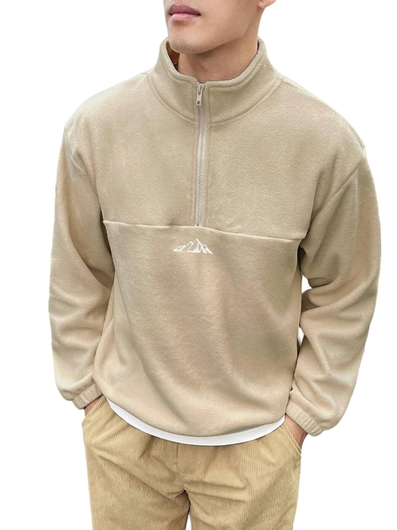 JVX Unisex-Adult Wool Blend Round Neck Sweatshirt (MSS-01_Beige - Image 3