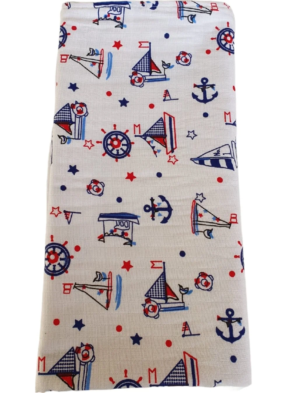 Aysalife Home Tekstil Aysalife Home Textile 100% Organic Cotton Muslin Baby Blanket Size 90 x 100 Kaptan Pattern