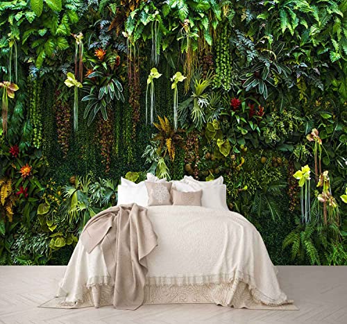 Reyhui Green Wallpaper Banana Leaf Floral Mural Wallpaper for Bedroom Living Room TV Background Sofa Wall (not self-Adhesive) - Image 1